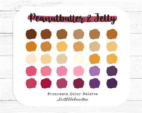 peanutbutter jelly color palette colorful palette etsy