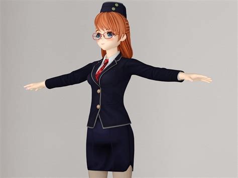 T Pose Nonriged Model Of Chiyo Anime Girl Cgtrader
