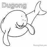 Dugong Coloring Pages Getdrawings Kids Getcolorings Color sketch template