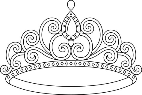 princess crown coloring page isolated  vector art  vecteezy