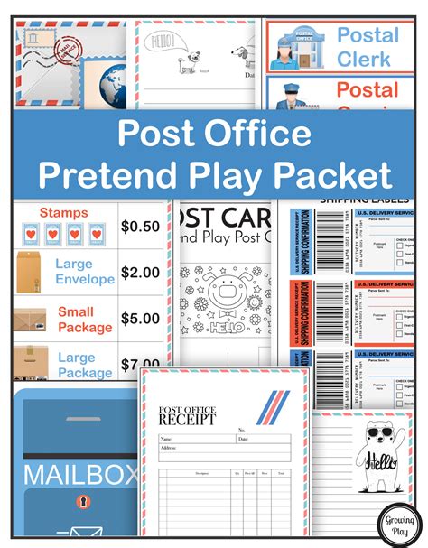 post office dramatic play  printables