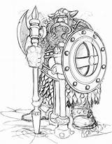 Dwarf Drawing Armor Daedric Skyrim Fantasy Warhammer Warrior Getdrawings sketch template