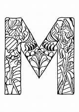 Letter Coloring Alphabet Zentangle Pages Kids Color Printable Print Detailed Supercoloring Coloriage Letters Adult Adults Drawing Animals Worksheets Template Choose sketch template