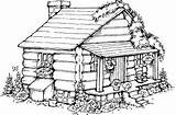 Cabin Pyrography Stampin Stamps Colouring Ausmalbilder sketch template