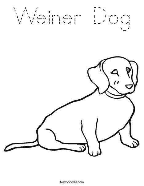 weiner dog coloring page tracing twisty noodle