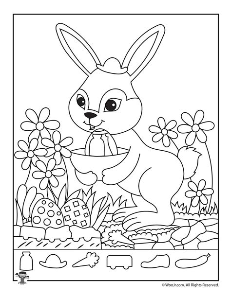 easter bunny hidden picture activity page woo jr kids activities