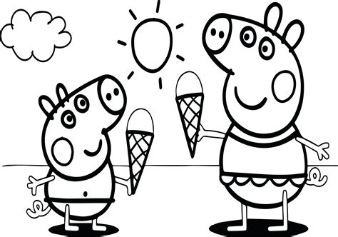 peppa pig family coloring pages  getdrawings