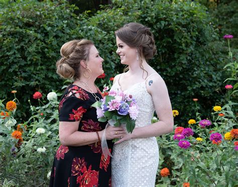 mother and daughter picture at a garden wedding wedding