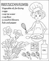 Coloring Pages Recipes Recipe Retete Colorat Flour Nicole Coloriage Fried Zucchini Flowers 2007 Getcolorings Getdrawings Color sketch template