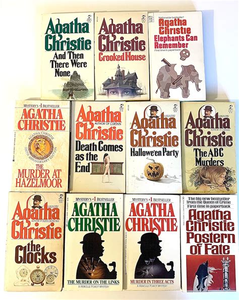 vintage agatha christie paperback books murder mystery crime etsy