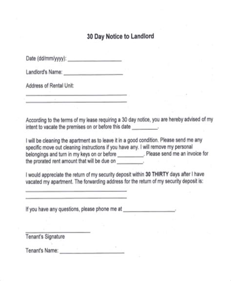 day notice letter  landlord  cover letters images