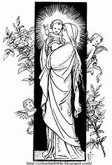 Jesus Baby Mary Mother Coloring Pages Color Bible Catholic Kids Virgin Child His Christmas Blessed Carrying Possible Largest  Click sketch template