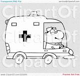 Outline Ambulance Coloring Driver Clipart Male Illustration Rf Royalty Background sketch template