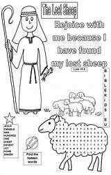 Bible Coloring Sheep Lost Printable Kids Word Jesus Lamb Search Activities Shepherd School Good Sunday Parable Activity Pages Puzzles Crafts sketch template