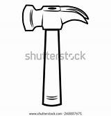 Hammer Vector Claw Outline Shutterstock sketch template
