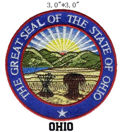 ohio state seal embroidery patch  wide shippingauthorized flagnon rectangular logo