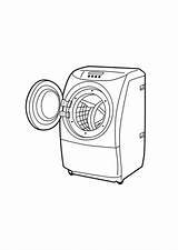 Waschmaschine Lavatrice Colorare Wasmachine Malvorlage Lavadora Disegni Schulbilder Ausmalbilder Große Grote Scarica sketch template