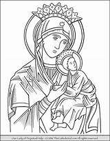 Coloring Lady Mary Perpetual Pages Catholic Help Virgin Guadalupe Color Drawing Drawings Christian Kids Rosary Family Thecatholickid Fatima Holy Jesus sketch template