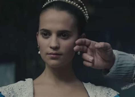 alicia vikander strips completely naked and romps with her