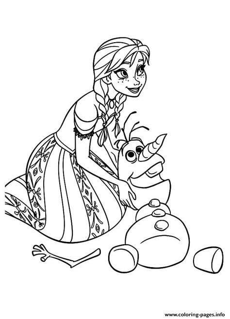 olaf  anna frozen coloring page printable