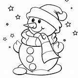 Coloring Neige Snowman Bonhomme Boneco Flocons Claus Crayola sketch template