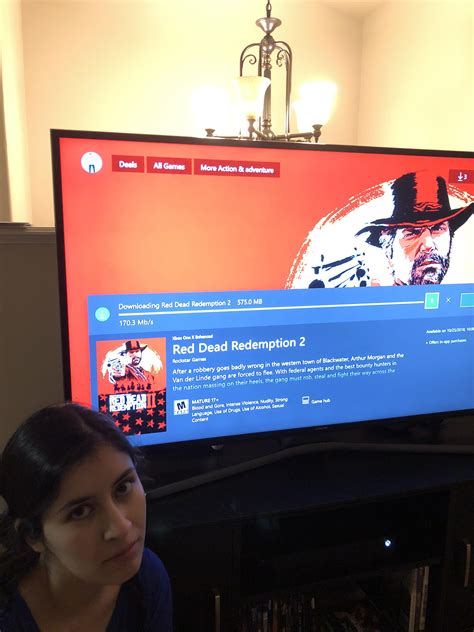 i forced my sister to pose infront of the tv as my wife upgeraldos to
