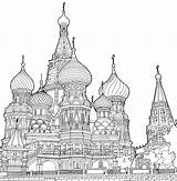 Russia Architecture Moskou Kleurplaat Gebouwen Kathedraal Curbed Steden Kleurplaten Shines Boredpanda Beroemde Colorier sketch template