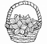 Basket Flowers Drawing Coloring Pages Clipart Flower Colouring Cliparts Color Pretty Girls Library Choose Printable Board Lovely sketch template