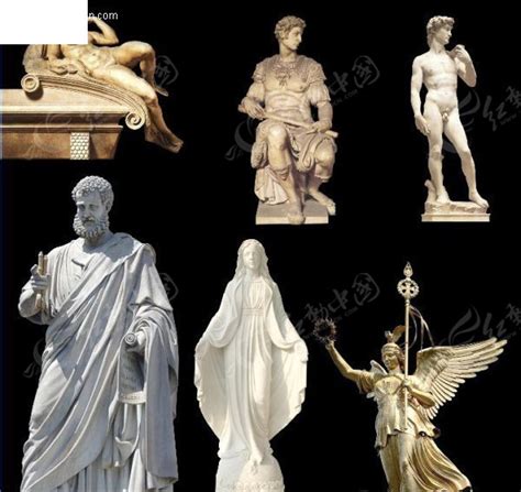 古希腊神话人物雕塑psd素材免费下载 红动网