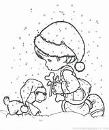 Coloring Precious Moments Pages Christmas Printable Indie Nativity Boy Cartoon Moment Girl Kids Snow Characters Sheets Gingerbread Print Puppy Color sketch template