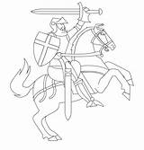 Knight Horse Coloring Ages Middle Drawing His Rearing Medieval Horseback Easy Color Commander Print Getdrawings Size Luna sketch template