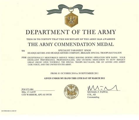 army commendation medal sep