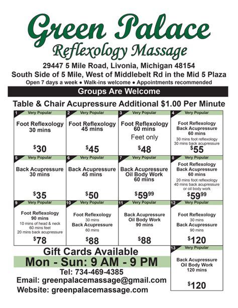 pricing massage therapy  westland mi massage spa packages