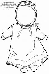 Doll Coloring Faceless Face Quite Color Rag Bonnet Apron Plain Bow Description People sketch template