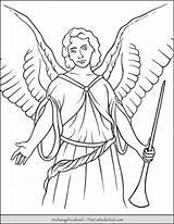 Archangel Angel Thecatholickid Angels Printable Feastday Patron Messengers Telecommunication Raphael sketch template