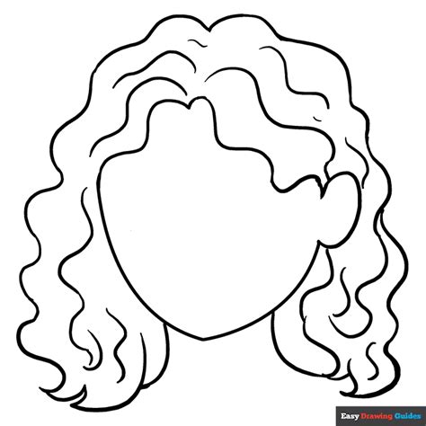 girl  face  curly hair coloring page outline sketch drawing vector