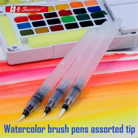 pcslot watercolor brush pens assorted tip smlnot sakura koi art