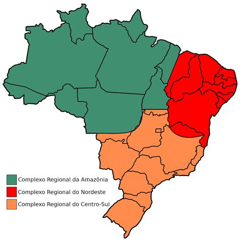complexos regionais  brasil regioes geoeconomicas geografia