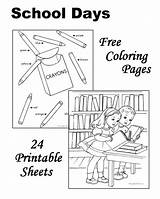 School Coloring Sheets Pages Places Kids Printable Print Days sketch template