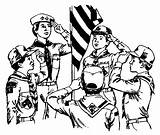 Boy Flag Coloring Pages Scouts Saluting Scout sketch template