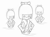 Coloring Kokeshi Doll Dolls Pages China Printable Drawing Kids Color Paper Print Book Kachina Getdrawings sketch template