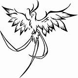 Phoenix Bird Line Vector Clipart Domain Public sketch template