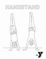 Gymnastics Handstand sketch template
