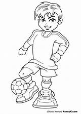 Coloring Player Soccer Printable sketch template