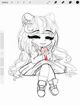 Gacha Drawings Sketches Kawaii Lunime Lineart Little sketch template