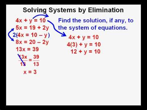 algebra   lesson  solving systems  equations  elimination
