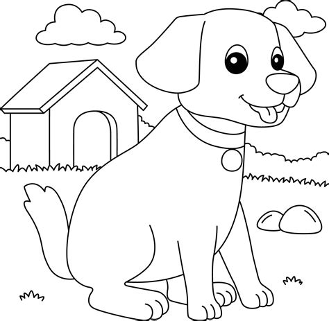 dog coloring page  kids  vector art  vecteezy