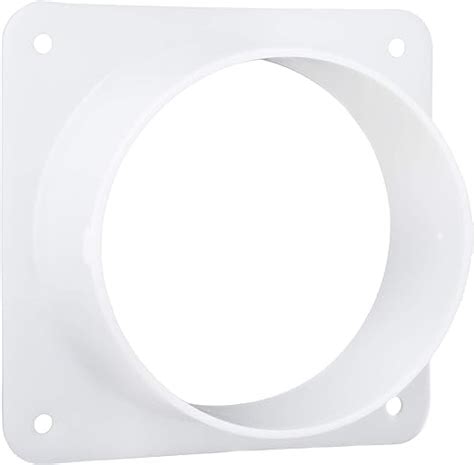 dryer vent wall plate   white plastic duct connector flange  ventilation straight