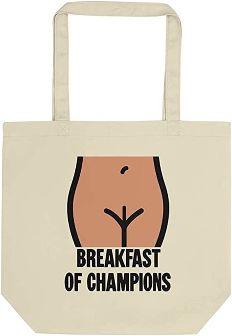 New Novelty Comedy Organic Cotton Tote Bag Breakfast Of Champions Adult