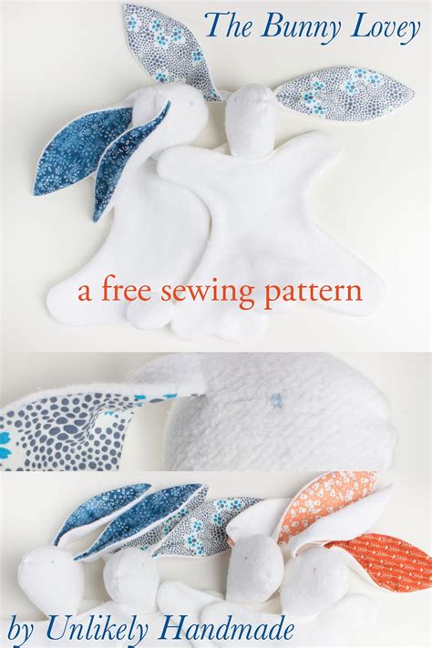 bunny lovey   sewing pattern  illustrated